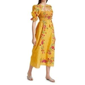 Flower Dream Floral Smocked Puff Sleeve Maxi Dress